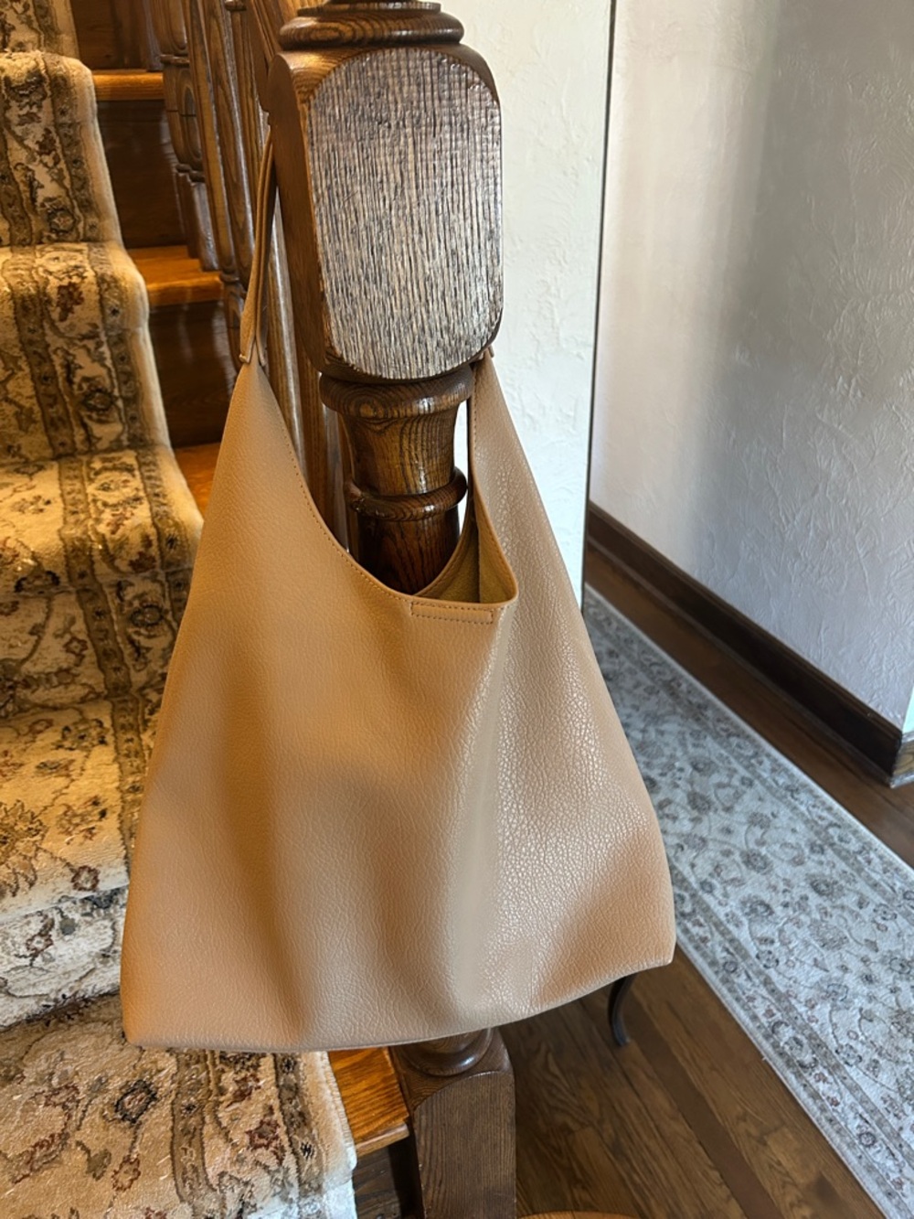 Classic Everyday Hobo Tote Bag in Beige